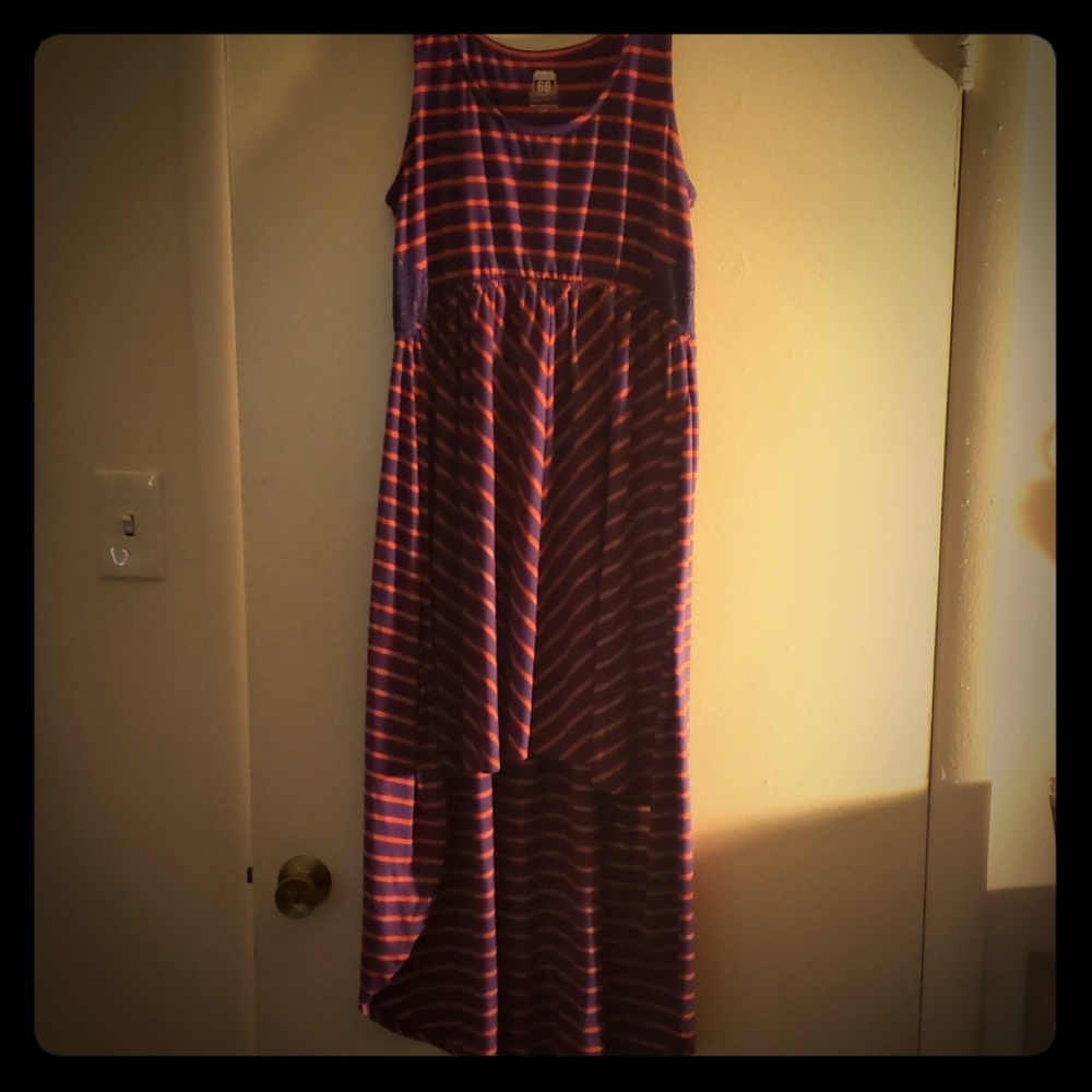 Purple and Orange Striped Dress